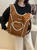 KYLETHOMASW  -  Korean Niche Lazy Style Backpack, Versatile, Casual, Lightweight, Multi-Purpose Backpack, Wide Shoulder Strap, Heart Student Cla