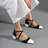 KYLETHOMASW  -  Ladies Pumps 2025 Sweet Toe 4.5cm Heels Patent Leather Buckle Big Size Date Summer Red C2234
