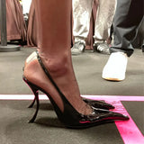 KYLETHOMASW  -  New 2025 European Summer Women's Slimming High-quality High Heel Sandals Fashion Pointed Party Wedding Women Large Size 34-43
