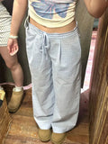 KYLETHOMASW  -  Summer Hot Retro American Lazy Style Straight Tube Loose Mid Low Waist Drawstring Plaid Casual Pants Women