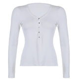 KYLETHOMASW  -  Minimalist style, low cut, lazy and casual knit solid color top, sexy and versatile, slim fit, long sleeved, sexy and versatile