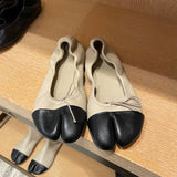 KYLETHOMASW  -  New Elegant Split-Toe Tabi Flats Women's Premium Soft Leather Bow Knot Soft Sole Ballet Shoes Versatile Daily Date Shoes