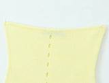 KYLETHOMASW  -  Sexy Chic Cropped Sweater Vest Yellow Spring Summer Knitted Hollow Out Women Ladies Knitwear Sweater Jersey Crop Top New