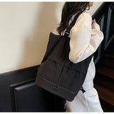 KYLETHOMASW  -  New Women Vintage Simple Backpacks Outdoor Travel Grunge Underarm Bags Y2k Aesthetic Cargo Solid Shoulder Handbags Trendy
