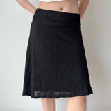 KYLETHOMASW  -  French Vintaeg Pleater Low Waist A-line Jacquard Skirt Y2k Fashion Elegant Vacation Casual Women Jupe Lrregular Design Skirts