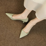 KYLETHOMASW  -  Spring Autumn New Splicing Shallow Mouth Single Shoes Women French Pointed Toe Temperament High Heels
