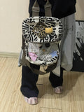 KYLETHOMASW  -  Graffiti Bag New Casual Travel Mochila Y2k Unique Mochilas Mujer Preppy Style Backpacks Student Backpack Bolsas Feminina