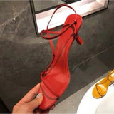 KYLETHOMASW  -  Thin Strap Sandals Women's Summer New with A Single Buckle Strap Womens Shoes Thin Heels with Exposed Toes High-heeled Sandals