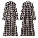 KYLETHOMASW  -  2026 Sping Autumn Elegant Britain Checked Midi Dress,Elegant Party Dresses,Womens dresses,Long dress,Vestidos