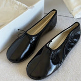 KYLETHOMASW  -  New Retro Women's Shoes Exquisite Soft Leather Casual Shoes for Woman Fashion Ballet Flats Bowknot Shoes Zapatos De Mujer
