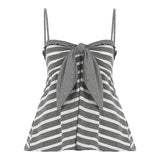 KYLETHOMASW  -  Y2k Bow Bandage Slight Strech Backless Striped Slim All Match Sleeveless Streetwear Tanks