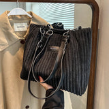 Kylethomasw Big design tote bag winter softcorduroy handbags for women Fashion trend Shoulder Messenger Bags Shopper bag wallet