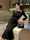 KYLETHOMASW  -  Chic Women Elegant Black Sexy Halter Slim Maxi Dress Evening Cocktail Party Club Prom Robe Female Vestidos Casual Spring Autumn
