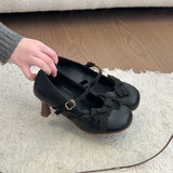 KYLETHOMASW  -  New Spring Thick Heel Women Mary Jane Shoes Fashion Butterfly-knot Buckle Strap Shoes Ladies Designer Luxury Dress Pumps