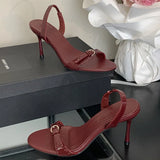 KYLETHOMASW  -  Summer Fashion Narrow Band  Open Toe Sandals Thin Low Heel Gladiator Women Party Shoes Zapatos De Mujer