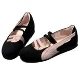 KYLETHOMASW  -  Retro multi-color sports shoes, ballet shoes with elastic bands, round toe, flat bottom, shallow opening Mary Jane style women's
