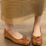 KYLETHOMASW  -  Novelty Bowknot Design Low Heel Pumps Women Comfortable Square Toe Lightweight Designer Shoes for Ladies Fashion Brand Loafers