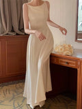 KYLETHOMASW  -  Elegant Spaghetti Straps Champagne Wedding Guest Dress Spring Summer Casual A-line Midi Dresses Evening Party Korea Vestido Muje