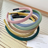 Kylethomasw Thin Plain Solid Hairband for Women Satin Cotton Hoop Headband Wide Bezel Silk Padded Hair Band Girls Hair Accessories