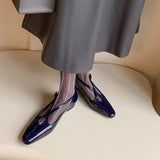 KYLETHOMASW  -  New Women's Retro Round Toe Cross Water Diamond With Casual Coarse Heel Mary Jane Ladies Shoes French Single Shoes