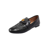 KYLETHOMASW  -  New Women Genuine Calfskin Slip On Round Toe Square Heel Shallow Casual Spring Outdoor Ladies Shoes