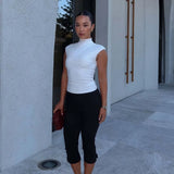 KYLETHOMASW  -  Women's New Street Fashion Personalized Semi-turtleneck Sleeveless Spice Girl Slim-fit Versatile Vest