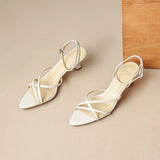 KYLETHOMASW  -  Summer pointed toe sexy buckle strap women sandals low heel slides