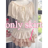KYLETHOMASW  -  Japanese Daily Casual 3 Piece Matching Suit Women Vintage U Neck Short Sleeve Crop Top Mini Skirt Korean Harajuku Street Outfit