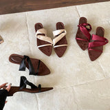 KYLETHOMASW  -  Fashion Wedges Slippers Shoes For Ladies Luxury Female Footwear Pointed Toe Women Heeled Slippers Slides Sandals Shoes