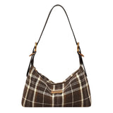 KYLETHOMASW  -  Vintage Plaid Shoulder Bag Adjustable Strap Y2k Underarm Bag Korean Style Checkered Casual Daily Handbag