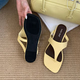 KYLETHOMASW  -  Summer Beach Female Flip Flops Women Flats Slippers Shoes Fashion Square Toe Ladies Flats Slippers Slides Sandals Shoes