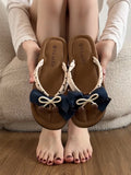 KYLETHOMASW  -  Comfortable Thick Bottom Fashionable Sweet  Knot Women's Sandals Casual Summer Slip-On Slippers Polka Dot Clogs
