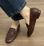 KYLETHOMASW  -  British Style Spring Summer Casual Women's Lightweight Flat Shoes 2025 Fashion Office  Ladies Retro Leather Loafers Women Flats
