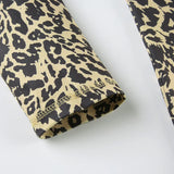 KYLETHOMASW  -  One neck loose leopard print long sleeved spicy girl personality off the shoulder lazy casual versatile T-shirt