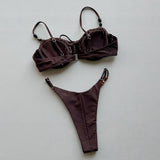 KYLETHOMASW  -  Sexy Women Swimsuit Swimwear Female Bikini Set Beads Biquini Bathing Suit "Push Up Bikinis Dot Swimming Suit Beachwear"