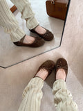 KYLETHOMASW  -  women's bowtie corduroy ballet flats round-toe elastic strap mary janes woman new designer zapatos de mujer velvet moccasins