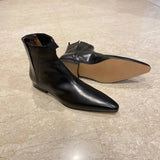 KYLETHOMASW  -  Retro Short Boots Women's Autumn/Winter Genuine Leather Pointed Chelsea Boots Womens Flat Bare shoes for Women Thin shoes Women