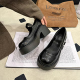 KYLETHOMASW  -  New Spring Vintage Platform Thick Bottom Women Mary Jane Shoes Shallow Round Toe Shoes Elegant Party Leather Shoes