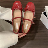 KYLETHOMASW  -  women bouble bowtie flats japanned leather ballerina shoes height increasing bowknot ankle strap loafers women slip on wedges