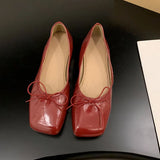 KYLETHOMASW  -  Spring New Women Flat Shoes Fashion Square Toe Shallow Slip On Ladies Casual Ballerina Shoes Soft Flat Ballet Shoes New