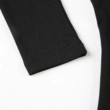 KYLETHOMASW  -  Splicing diagonal collar long sleeved T-shirt with asymmetrical slit design, slimming top for spicy girls