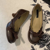 KYLETHOMASW  -  French Vintage Butterfly Knot Single Shoes Women's New Thick Heel Mary Janes Versatile Commute High Heels Summer Rubber...