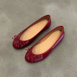 KYLETHOMASW  -  Luxury Designer Shoes for Women Quality Patent Leather Ballet Flats Women Round Toe Slip on Daily Wedding Shoes Zapatos Mujer