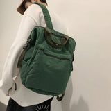 Kylethomasw 2024 Solid Canvas Women Backpack Double Handle Leisure Female College Student Backpack Unisex Laptop Bag Girl Travel School Bag