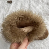 KYLETHOMASW  -  Sweet Lace Decoration Furry Suede Snow Boots Women 2025 Winter Thick Bottom Fluffy Fur Ankle Boots Warm Plush Designer Shoes
