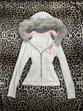 KYLETHOMASW  -  Autumn Fashion Vintage Long Sleeve Hoodie Women Design High Street White Slim Zipper Patchwork Coat Hot Girl Y2k Chic Cardigan