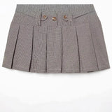 KYLETHOMASW  -  Ruramerican Fashion Summer High Waist A-line Skirt French Vintage Office Lady Draped Jupe Y2k Simple All Match Buttons Skirt