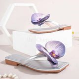 KYLETHOMASW  -  Brand Shoes Female 2024 Summer New Elegant Flowers Design Women's Slippers Casual Fashionable Outer Wear High Heel Slides Women