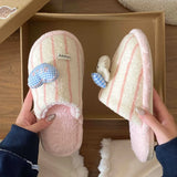 KYLETHOMASW  -  New Cute Puppy Plush Cotton Slippers for Women's Winter Indoor Home Warmth Lightweight and Comfortable Slippers