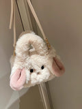 KYLETHOMASW  -  Women Sweet Fluffy Casual Shoulder Bag Korean Y2k Aesthetic Chic Fashion Handbags Trendy All Match Kawaii Crossbody Bags Female